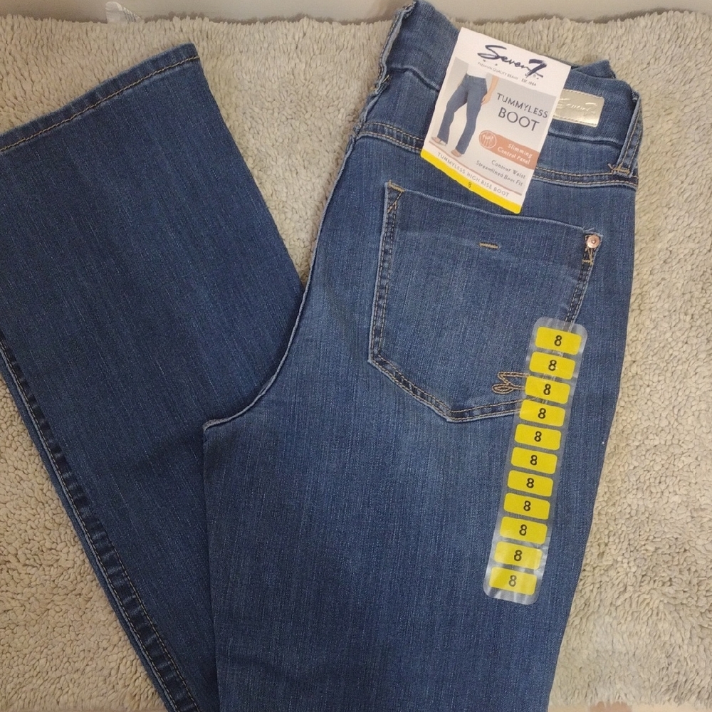 NWT Seven7 Women's Blue Bootcut Jeans Size 8